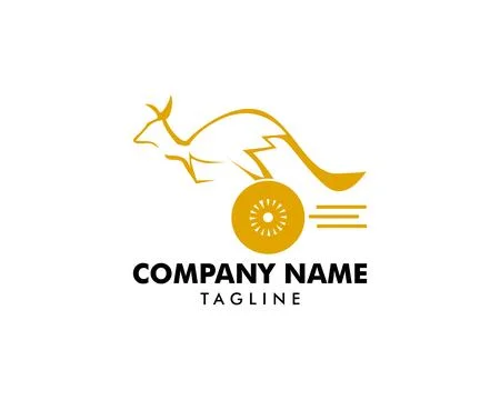 Tire logo with a combination of Kangaroo Stock Illustration