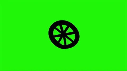 Tire looping animation on green background Stock Footage 340269819
