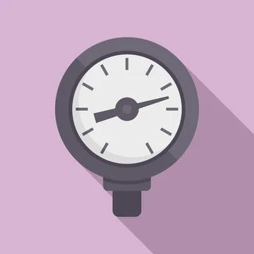Tire manometer icon flat . Gas pressure Stock Illustration