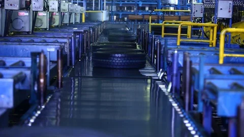 Tire Manufacturing Factory Stock Footage