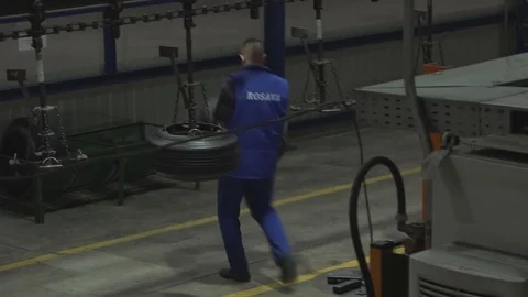 Tire Manufacturing Process Stock Footage 75520019