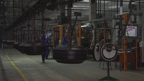 Tire Manufacturing Process Stock Footage 75520100