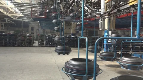 Tire Manufacturing Process Stock Footage 75520375