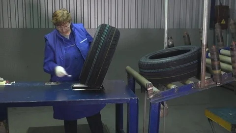 Tire Manufacturing Process Stock Footage 75521003