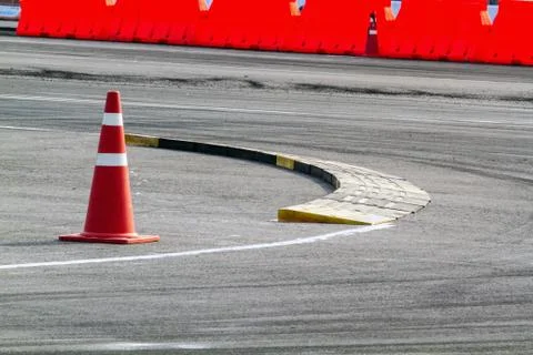 Tire marks on road track Stock Photos