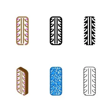 Tire motorcycle multistyle accessory color icon vector Stock Illustration