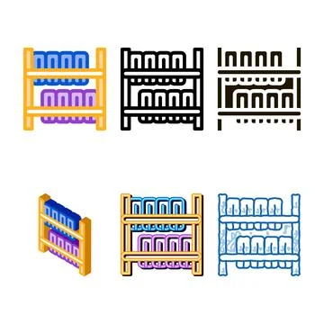Tire pack warehouse icon vector outline Stock Illustration