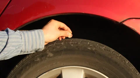 Tire Passing Penny Tread Test Stock-Footage 35147683