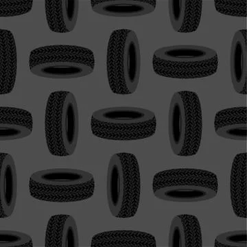 Tire pattern seamless. Car rubber tyre background. vector texture Stock Illustration