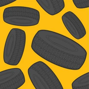 Tire pattern seamless. Car rubber tyre background. vector texture Stock Illustration