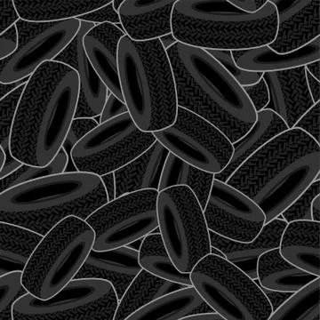 Tire pattern seamless. Car rubber tyre background. vector texture Stock Illustration