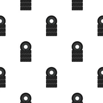 Tire pile pattern flat Stock Illustration