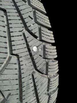 Tire puncture Stock Photos