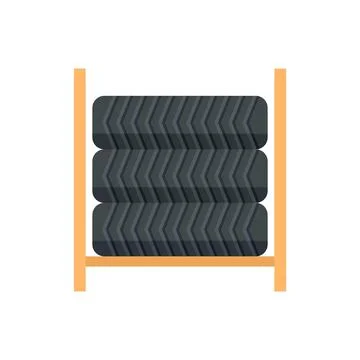 Tire rack icon flat isolated vector Ilustración de archivo