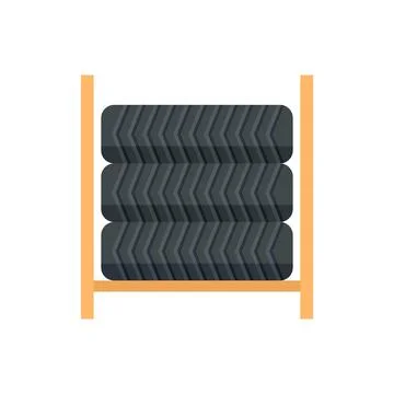 Tire rack icon flat isolated Ilustración de archivo