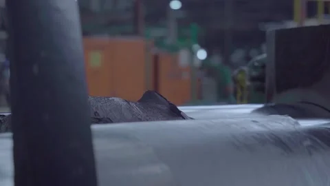 Tire Raw Rubber Machine in a factory Stock Footage 248803624