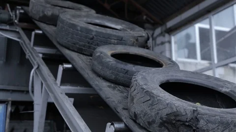 The tire recycling Stock Footage 85976041