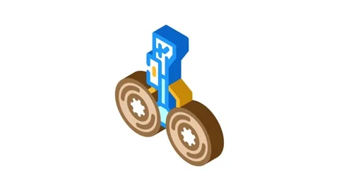 Tire replacement aircraft isometric icon animation Stock Footage 327290624