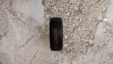 A tire that rolls on water Stock Footage 247568857