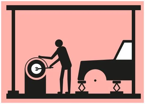 Tire service Stock Illustration