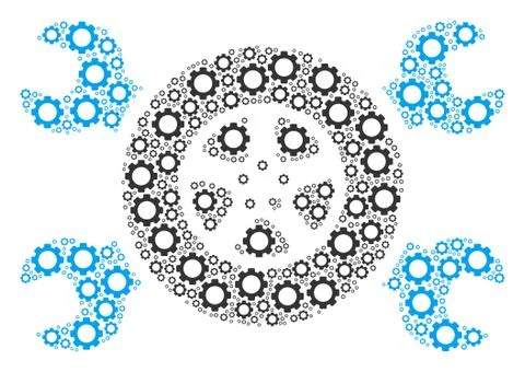 Tire Service Wrenches Collage of Cogs Stock Illustration