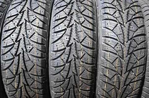 Tire stack background Stock Photos
