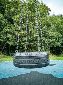 Tire Swing in a Playground Stock Photos