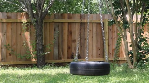 Tire swing swaying. Stock Footage 52034222