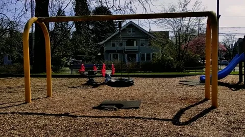 Tire Swing Swaying In The Spring Wind In Northeast Portland Stock Footage 172389958