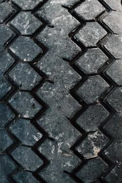 Tire thread texture with deep groves, worn off Stock Photos