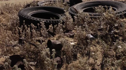 Tire &amp; Tin Can Graveyard 스톡 동영상 49088644