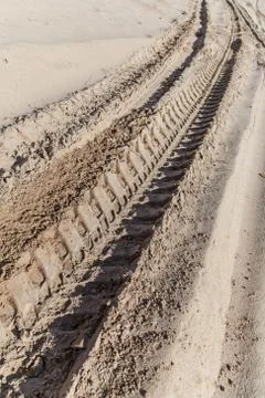 Tire traces Stock Photos