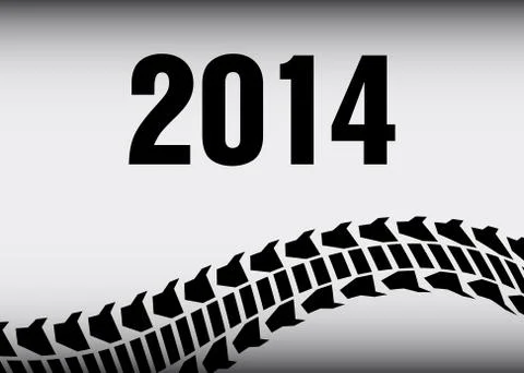 Tire track 2014 background Illustrazione stock