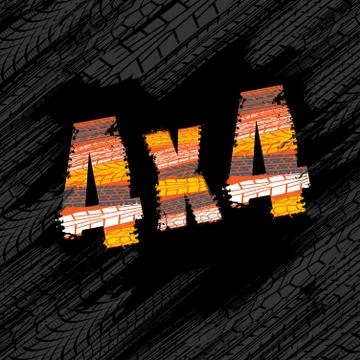 Tire track 4x4 background Stock Illustration
