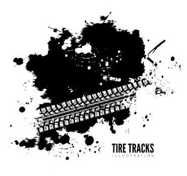 Tire track background Stock Illustration