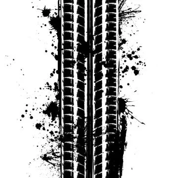 Tire track with blots Stock Illustration
