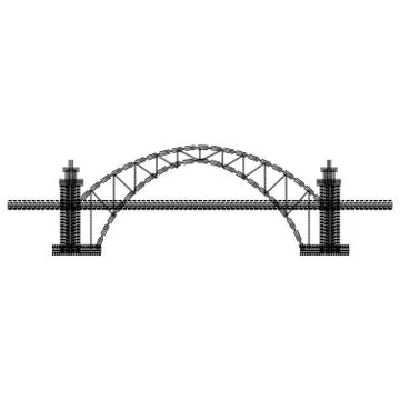 Tire track bridge Stock Illustration