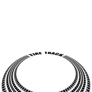 Tire track circle perspective Stock Illustration
