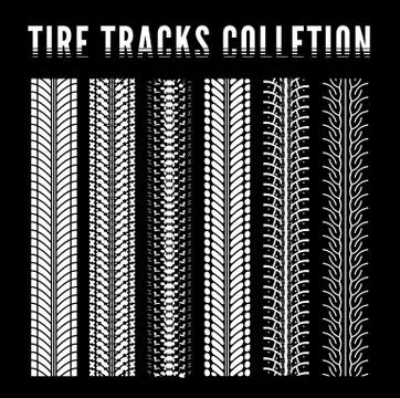 Tire track collection Stock Illustration