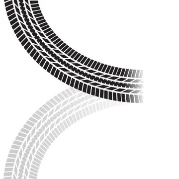Tire track corner Stock Illustration