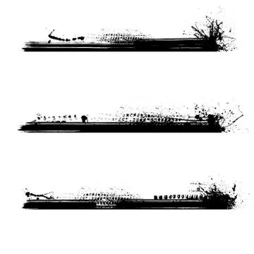 Tire track half lines set Stock Illustration