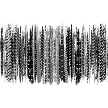 Tire track horizontal background Stock Illustration