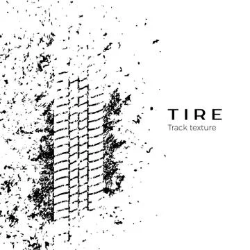 Tire track impression. Vector illustration isolated on white background Stock Illustration