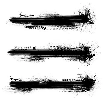 Tire track lines set Stock Illustration