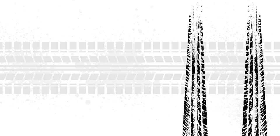 Tire track pattern background with copy space. The car's wheel print, banne.. 스톡 일러스트