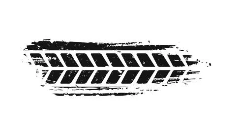 Tire track pattern. Vector grunge automotive tread imprint. Stock Illustration