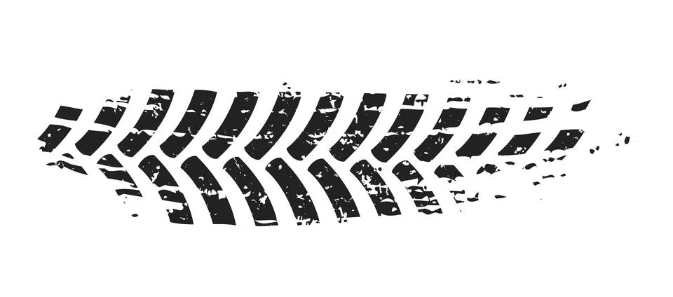 Tire track pattern. Vector grunge automotive tread imprint. Stock Illustration