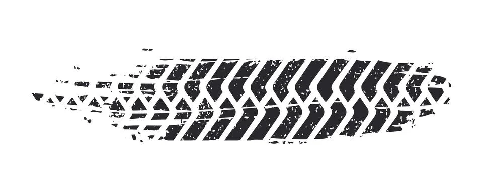 Tire track pattern. Vector grunge automotive tread imprint. Stockillustratie