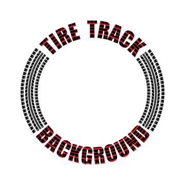 Tire track red text circle Stock Illustration
