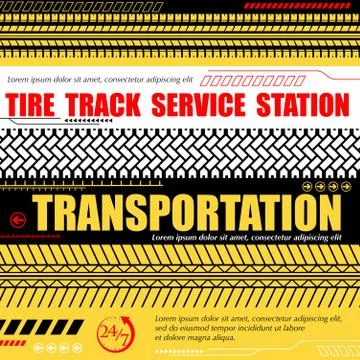 Tire track service station background Stock Illustration
